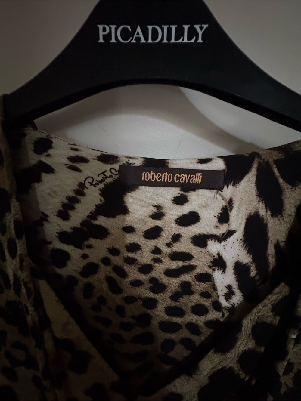 Roberto Cavalli Leopard Print Long Sleeve Maxi Dress - Brown/Black médium - Picture 6 of 11